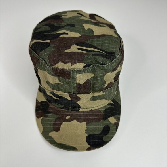 Cameo Women's Green Tan Camouflage Theme Military Cotton Canvas Fitted Hat S/M - Picture 5 of 12